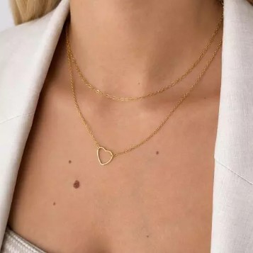 Colar Duplo Love – Banhado a Ouro (cód. z.6-J)