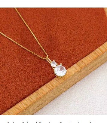 Colar Cristal Duplo – Banhado a Ouro (cód. z.25-J)