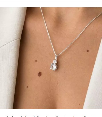 Colar Cristal Duplo – Banhado a Prata (cód. z.25-I)