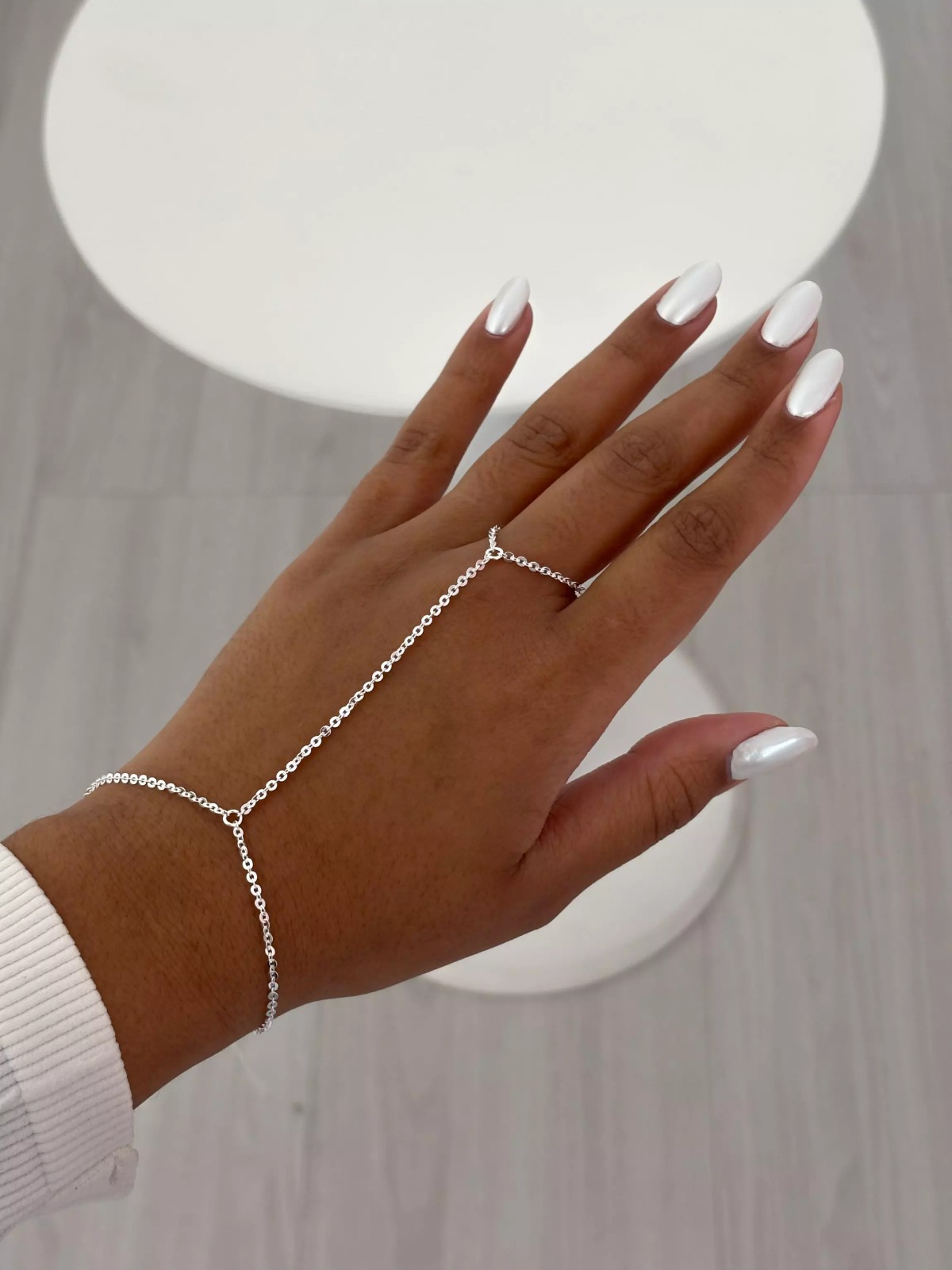 Hand Chain Cadeadinho Diamantada - Prata cod1320
