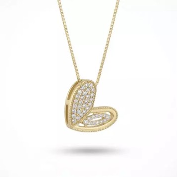 Colar Coração Caidinho – Banhado a Ouro (cód. z.11-J)