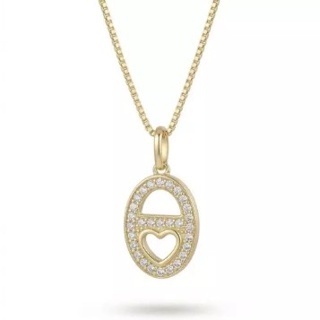Colar Oval Coração – Banhado a Ouro (cód. z.19-I)